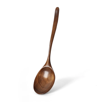 1Pc Wooden Soup Spoon, Eco-Friendly Natural Wood Ellipse Ladle, Kitchen Stirring & Serving Utensil