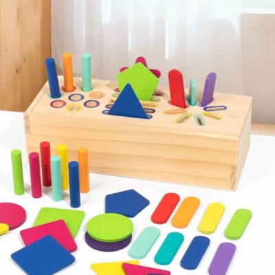 3D Shapes Geometric Solids Wooden Color Toy Sorting Toy Developmental Training Montessori Educational